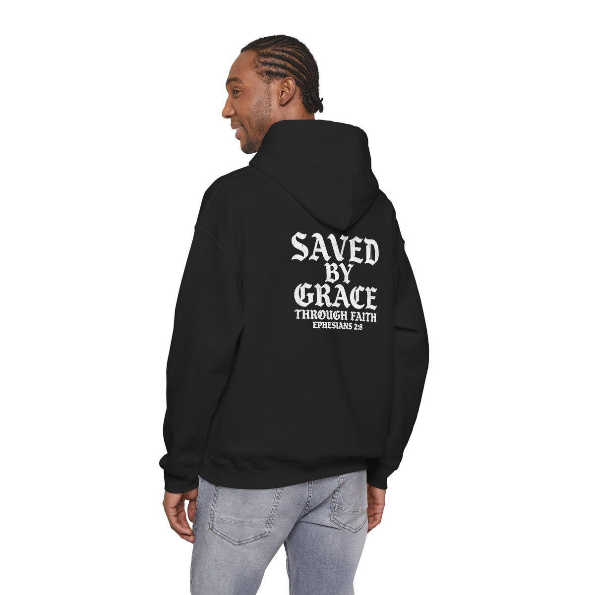 Saved By Grace Hoodie — Christian Faith Pullover (Ephesians 2:8)