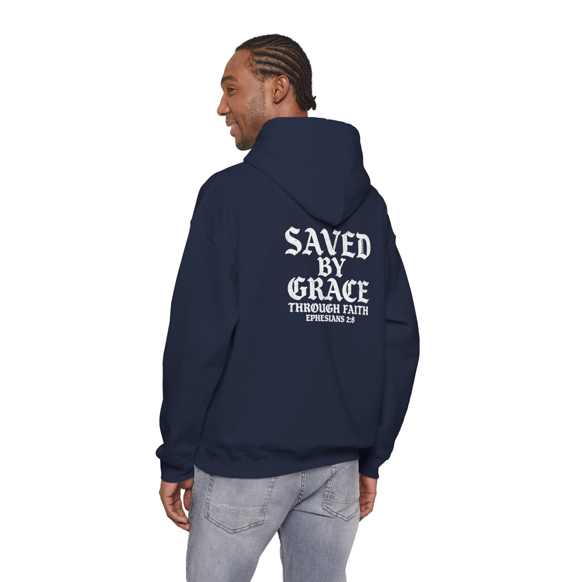 Saved By Grace Hoodie — Christian Faith Pullover (Ephesians 2:8)