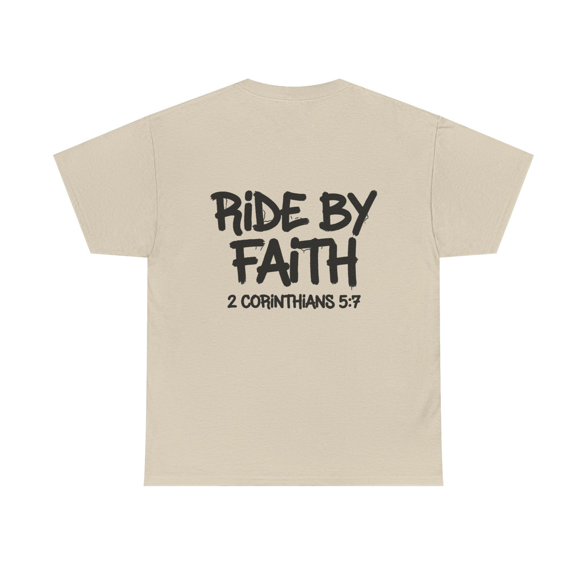 Ride By Faith Tee — "Trust The Ride" Christian Scripture T-Shirt (2 Corinthians 5:7)