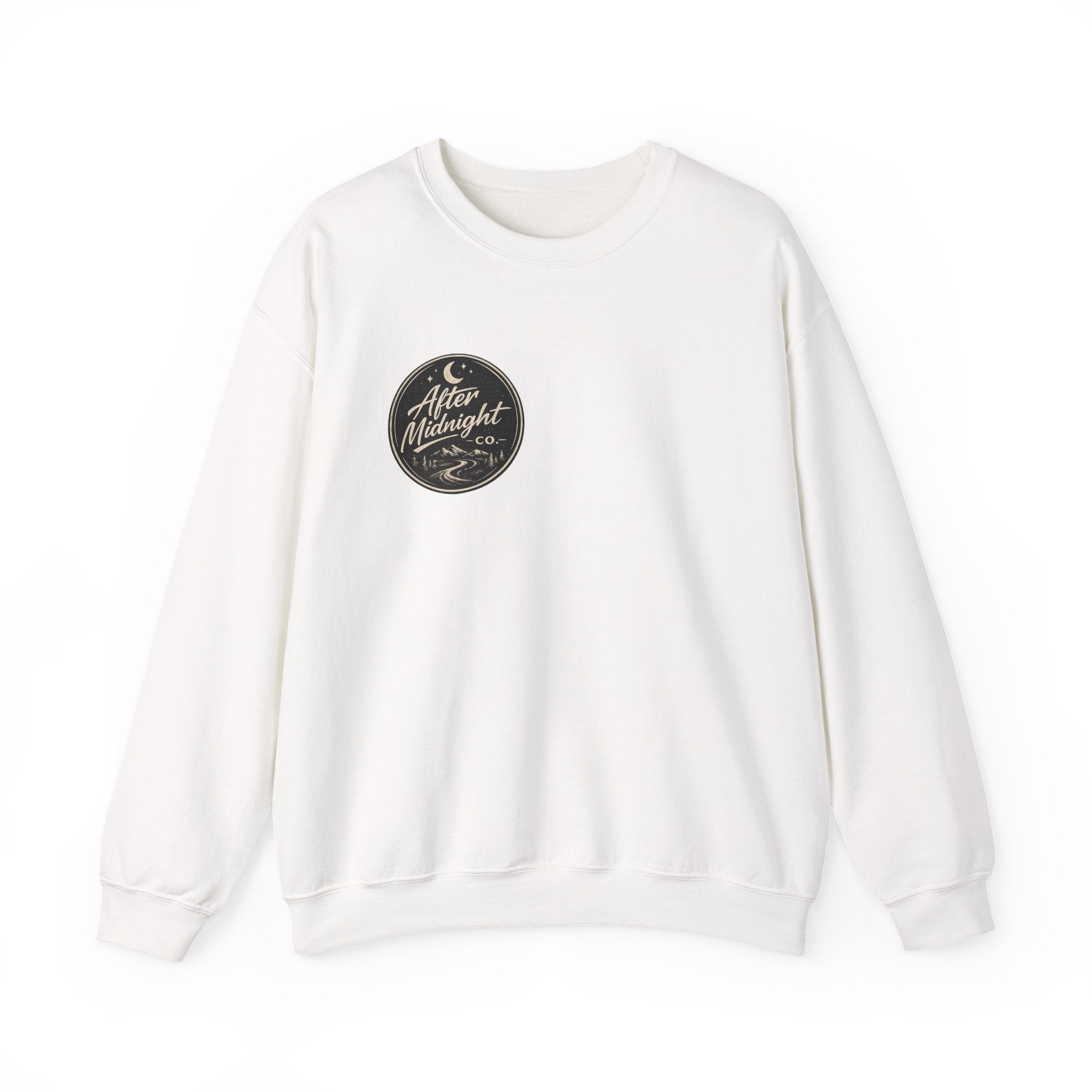 Crewneck Sweatshirt — "You're Not Riding Alone" Motorcycle Night Ride Design