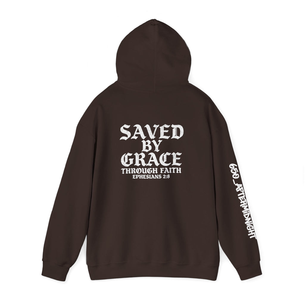 Saved By Grace Hoodie — Christian Faith Pullover (Ephesians 2:8)