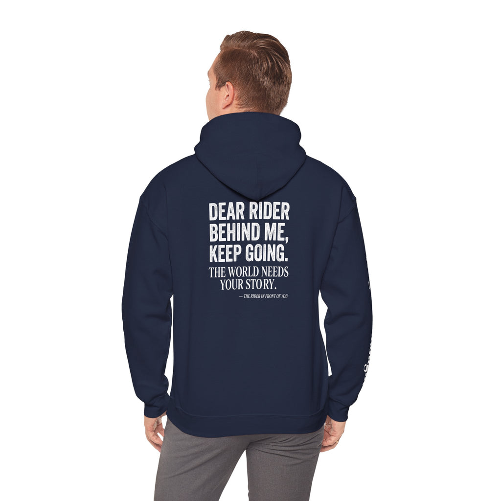 “Dear Rider Behind Me, Keep Going” Inspirational Cycling Sweatshirt