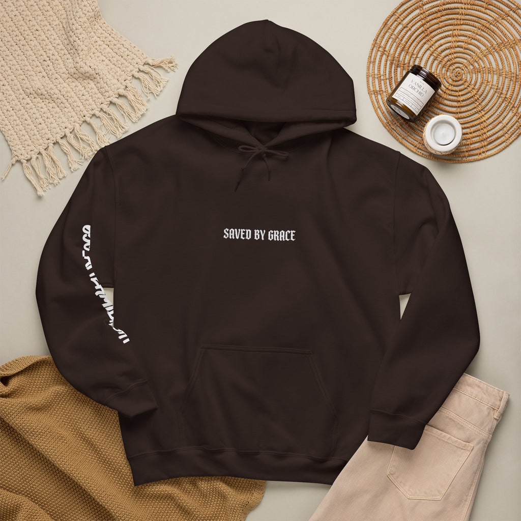 Saved By Grace Hoodie — Christian Faith Pullover (Ephesians 2:8)