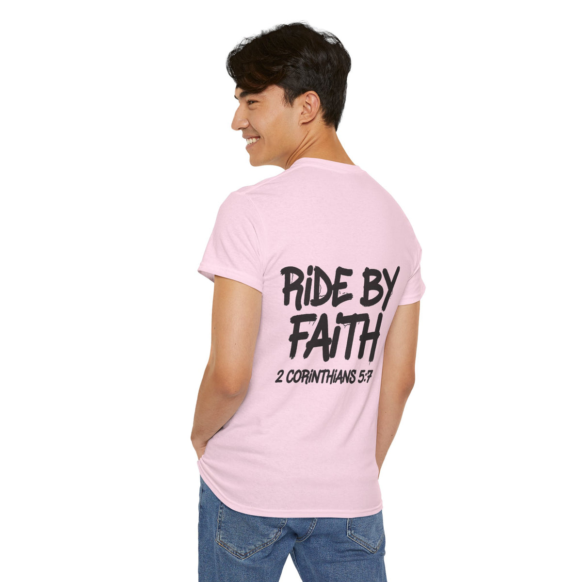 Ride By Faith Tee — "Trust The Ride" Christian Scripture T-Shirt (2 Corinthians 5:7)