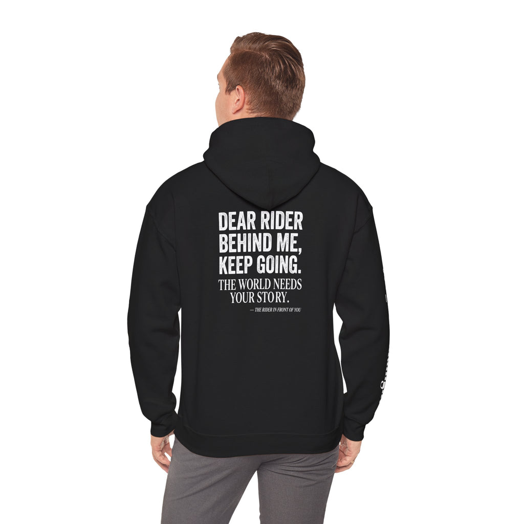 “Dear Rider Behind Me, Keep Going” Inspirational Cycling Sweatshirt