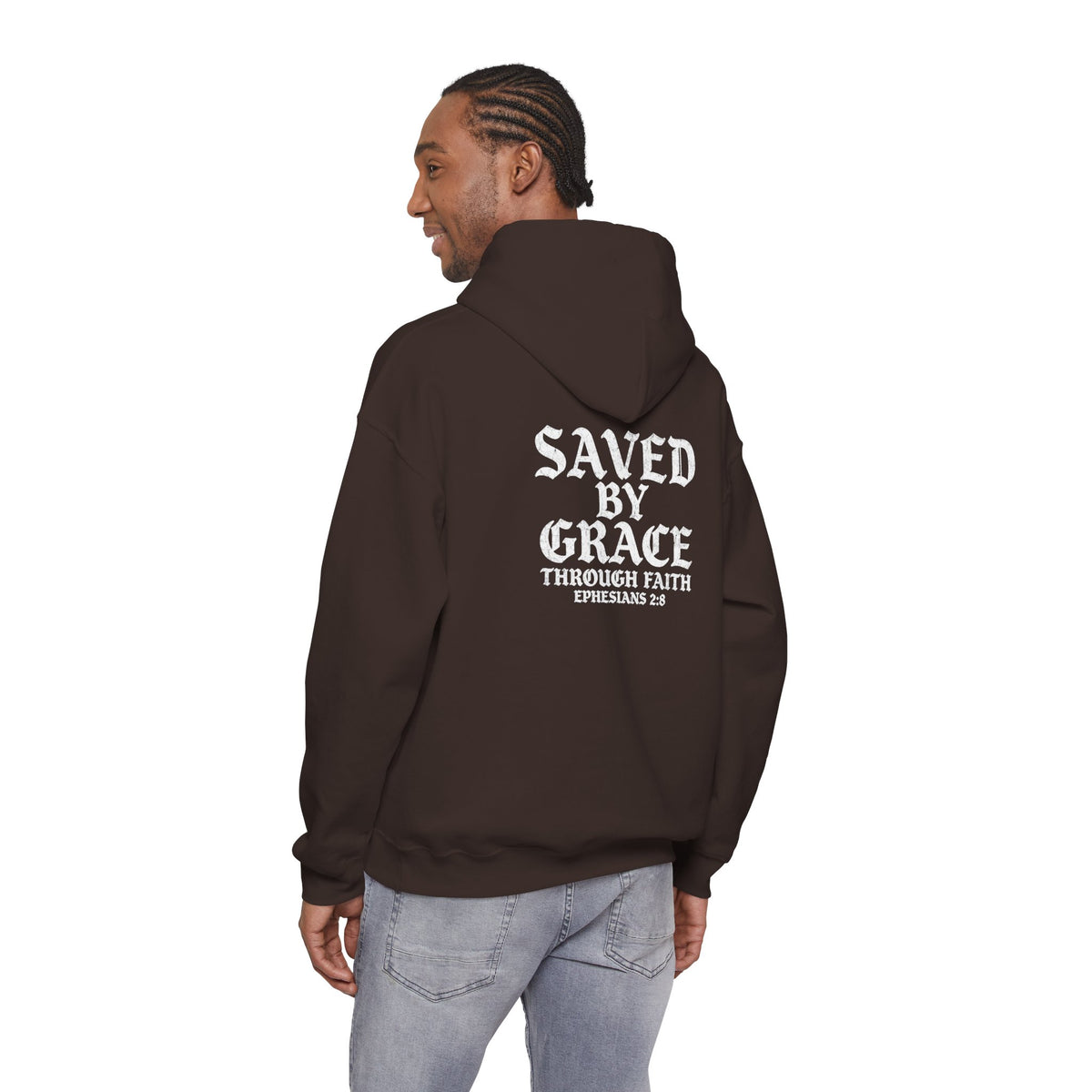 Saved By Grace Hoodie — Christian Faith Pullover (Ephesians 2:8)