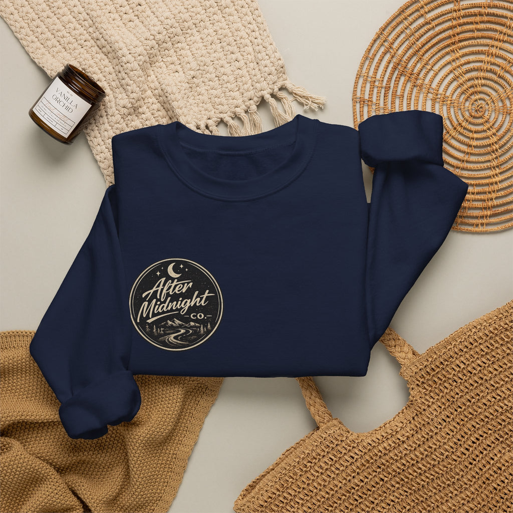 Crewneck Sweatshirt — "You're Not Riding Alone" Motorcycle Night Ride Design