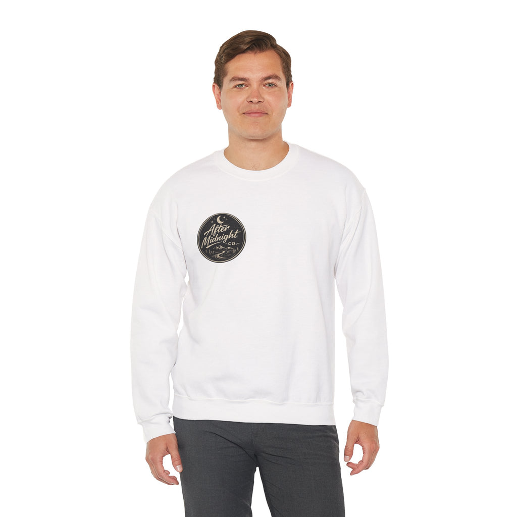 Crewneck Sweatshirt — "You're Not Riding Alone" Motorcycle Night Ride Design