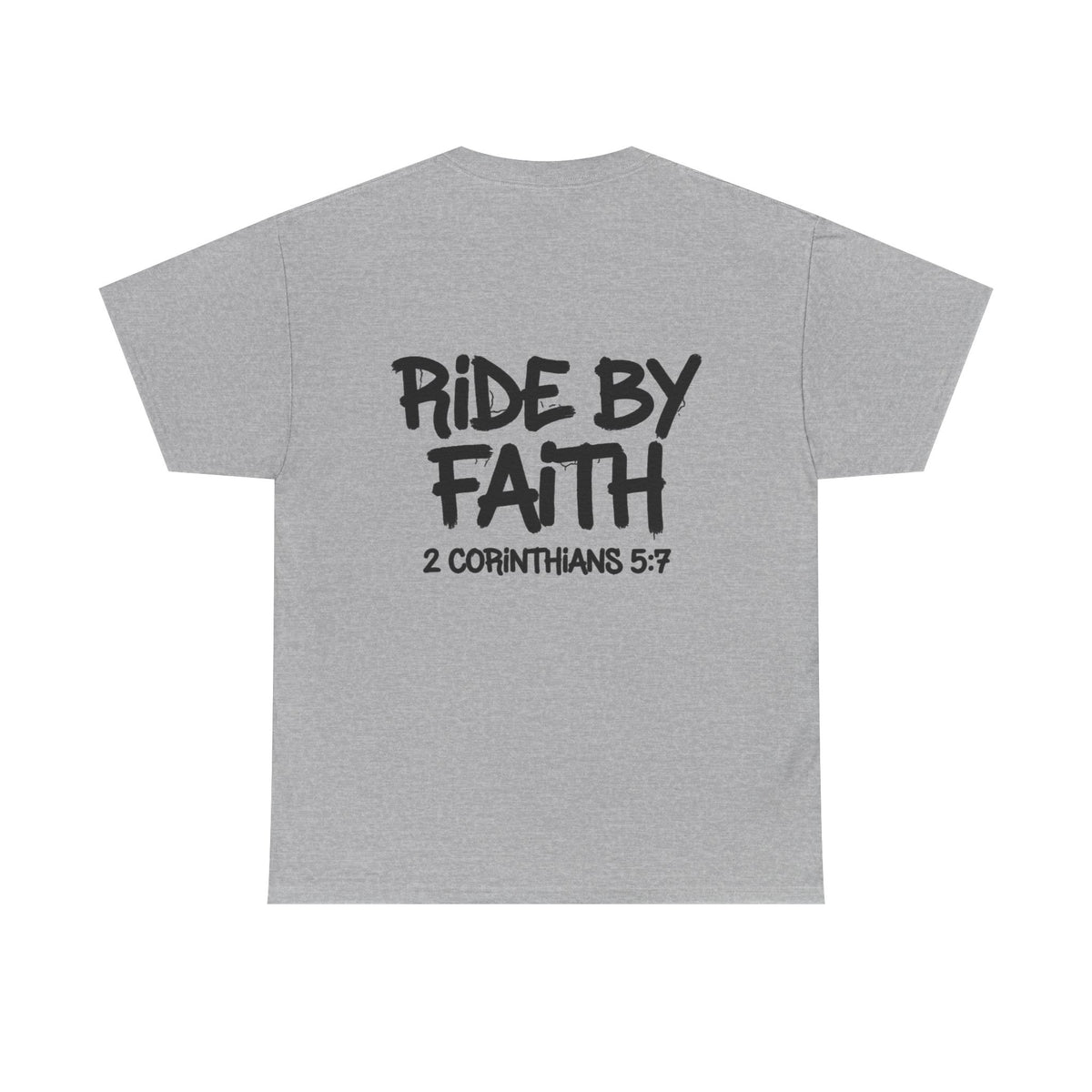 Ride By Faith Tee — "Trust The Ride" Christian Scripture T-Shirt (2 Corinthians 5:7)