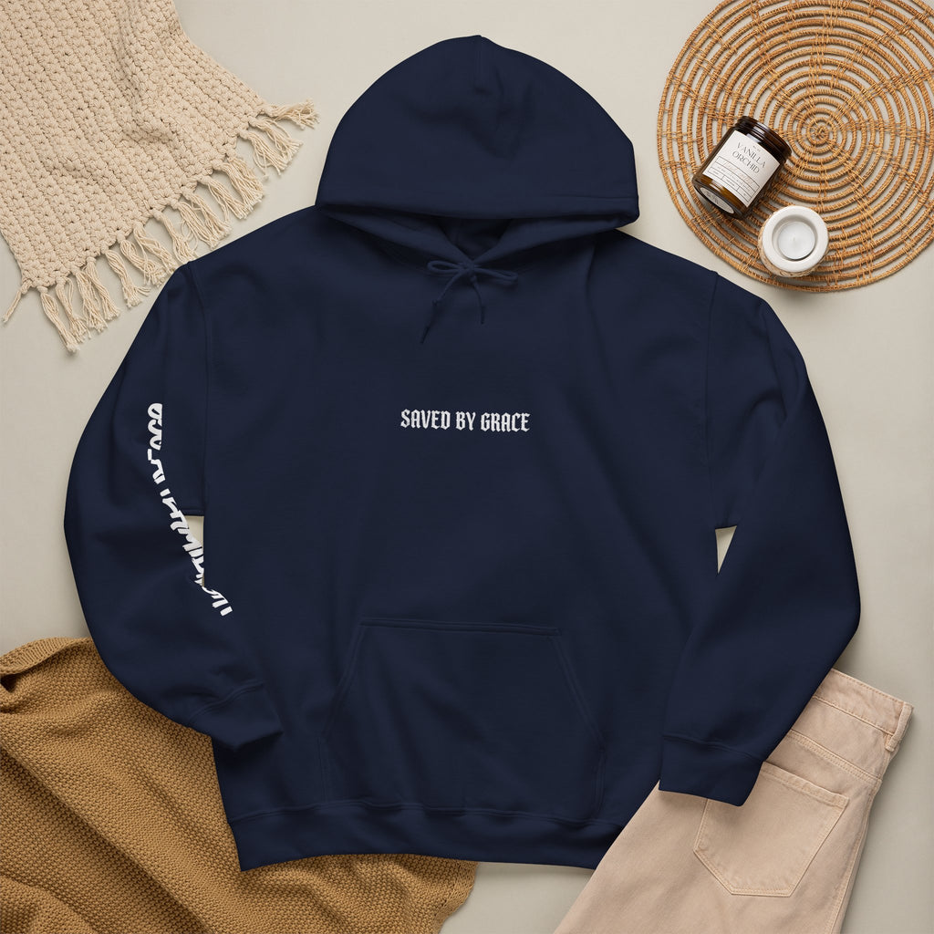 Saved By Grace Hoodie — Christian Faith Pullover (Ephesians 2:8)