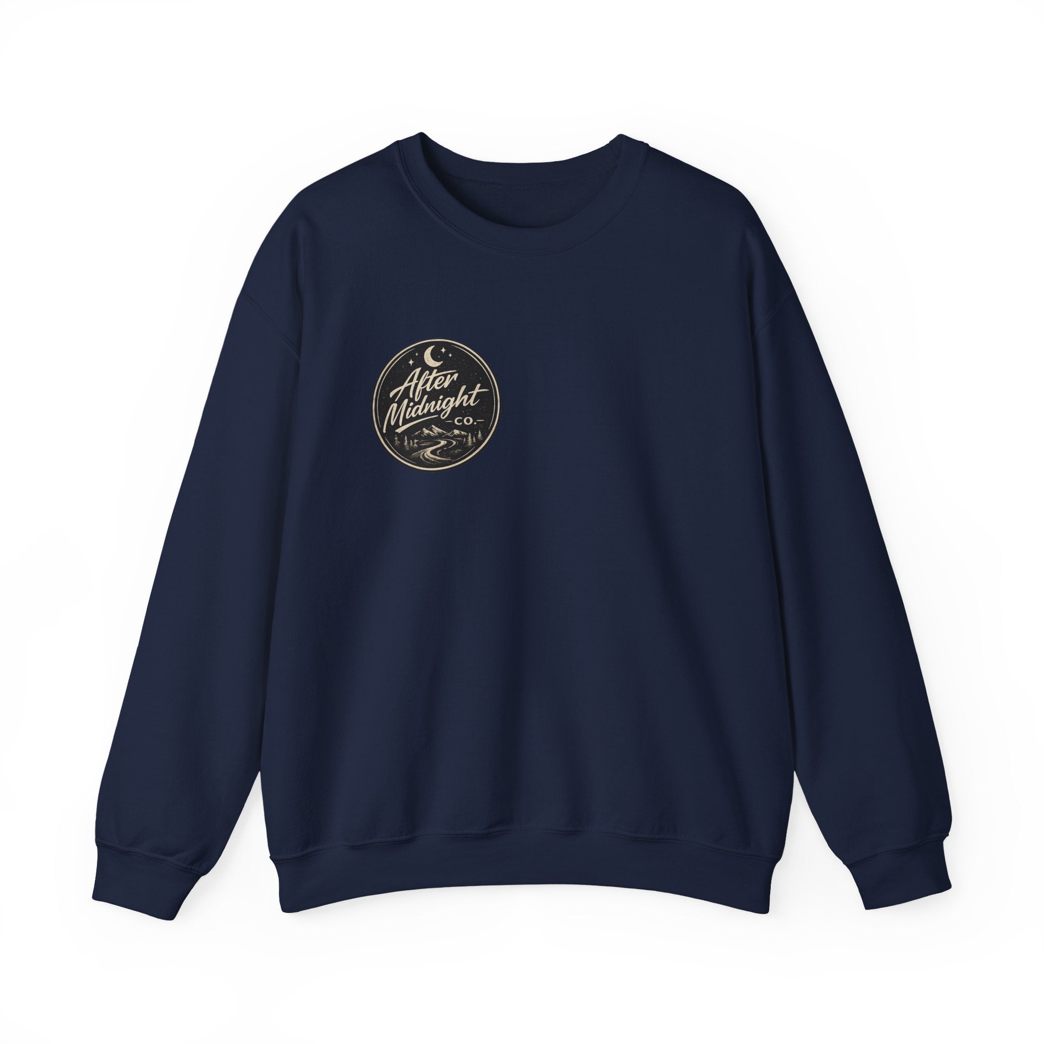 Crewneck Sweatshirt — "You're Not Riding Alone" Motorcycle Night Ride Design