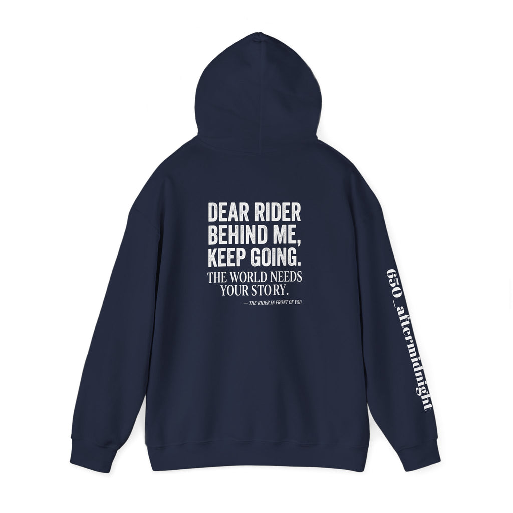 “Dear Rider Behind Me, Keep Going” Inspirational Cycling Sweatshirt