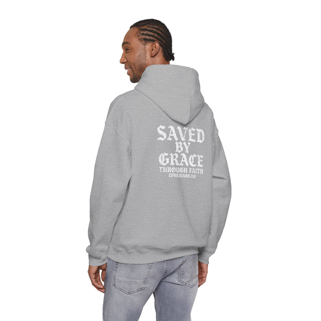 Saved By Grace Hoodie — Christian Faith Pullover (Ephesians 2:8)