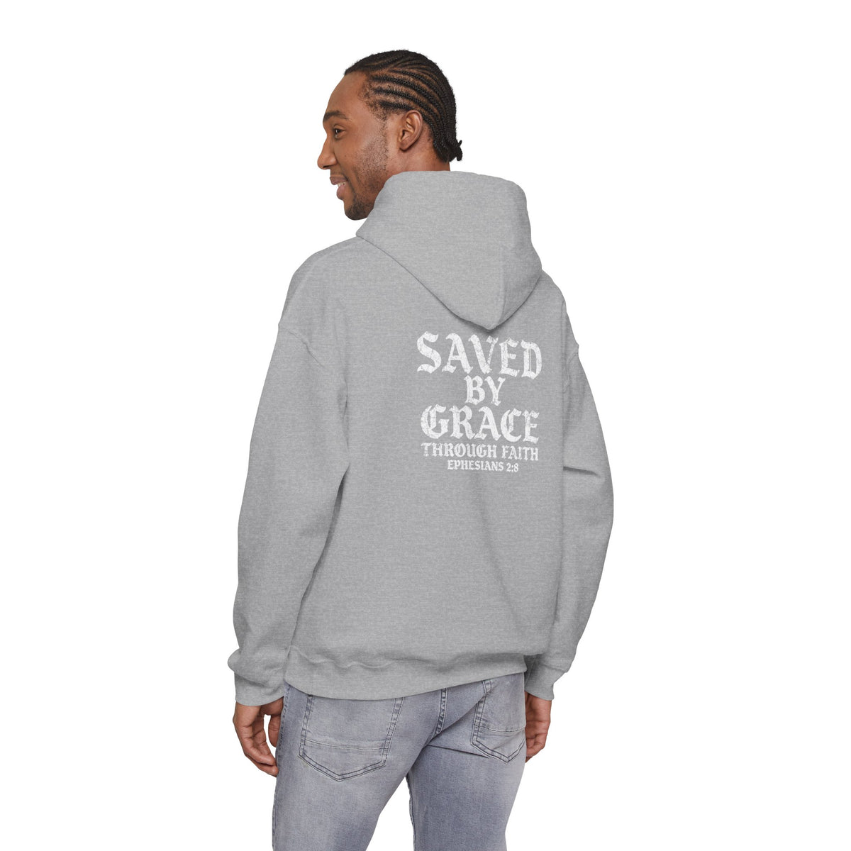 Saved By Grace Hoodie — Christian Faith Pullover (Ephesians 2:8)