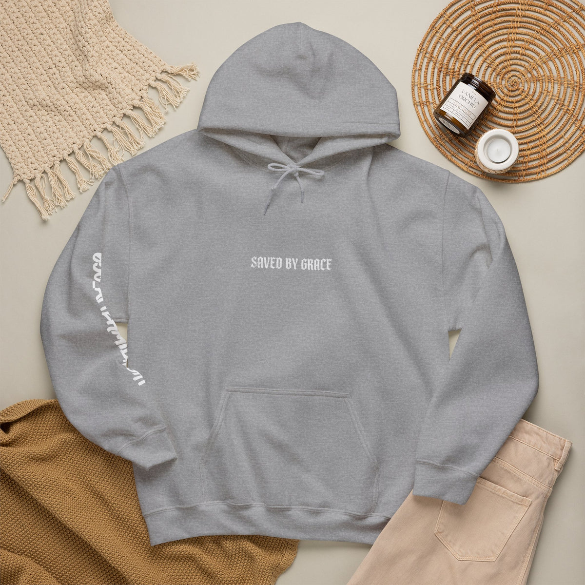 Saved By Grace Hoodie — Christian Faith Pullover (Ephesians 2:8)