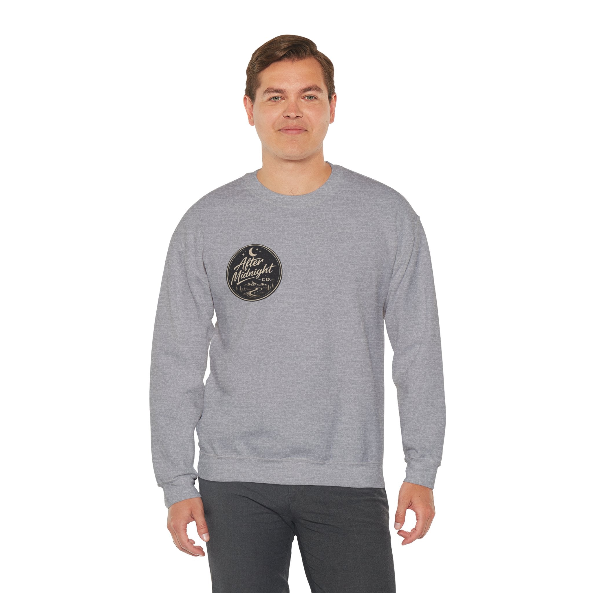 Crewneck Sweatshirt — "You're Not Riding Alone" Motorcycle Night Ride Design