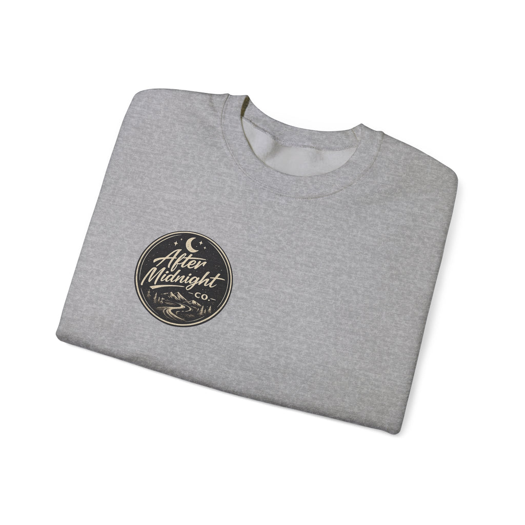 Crewneck Sweatshirt — "You're Not Riding Alone" Motorcycle Night Ride Design